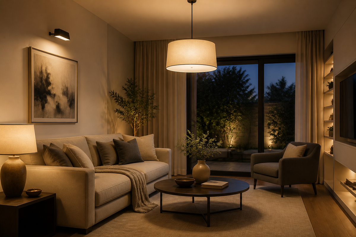 How to Layer Decorative Lights in a Living Room
