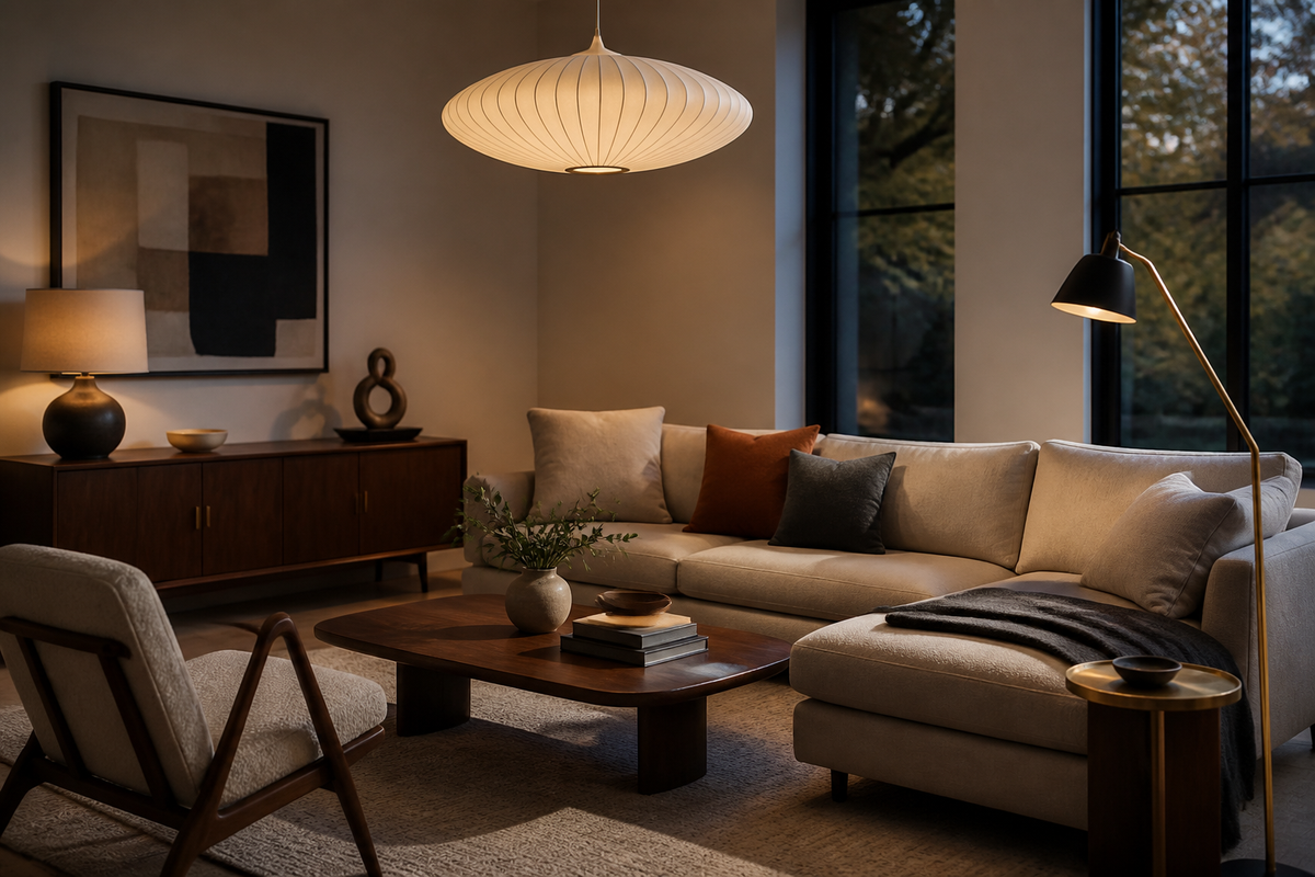 Modern Mid-Century Lighting Ideas for Living Rooms