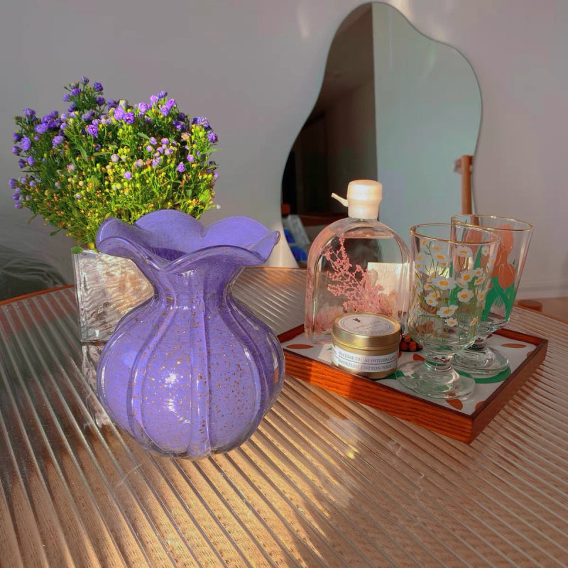 Blown Glass Ruffle Vase