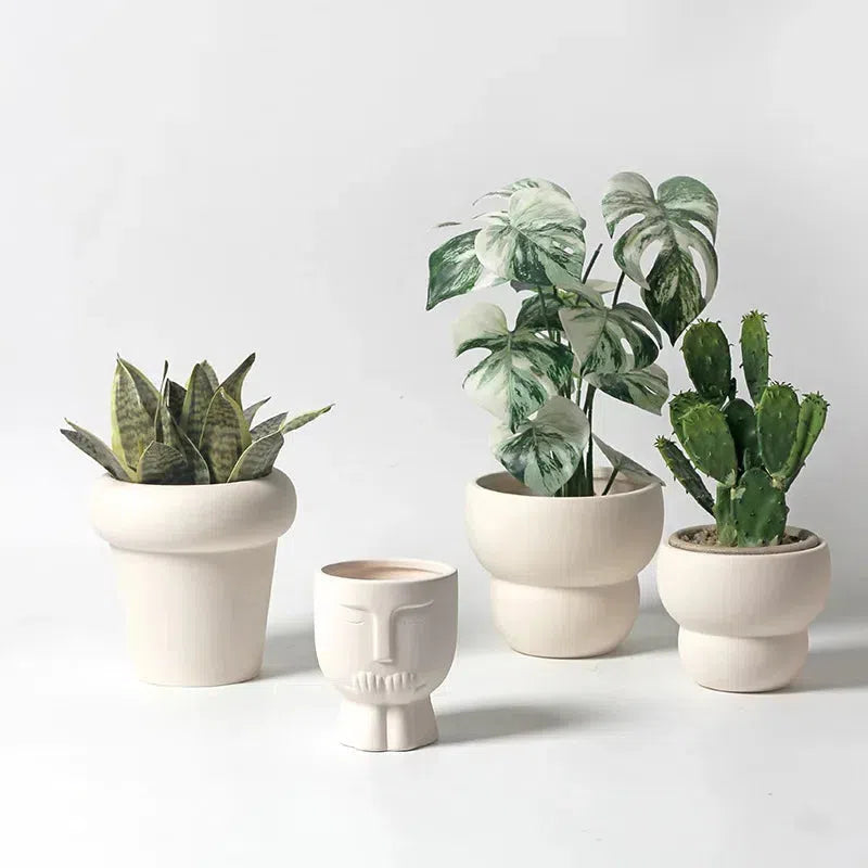 Hermes White Ceramic Potted Planter – Letifly Lights & Decor Hermes White Ceramic Potted Planter – Letifly Lights & Decor