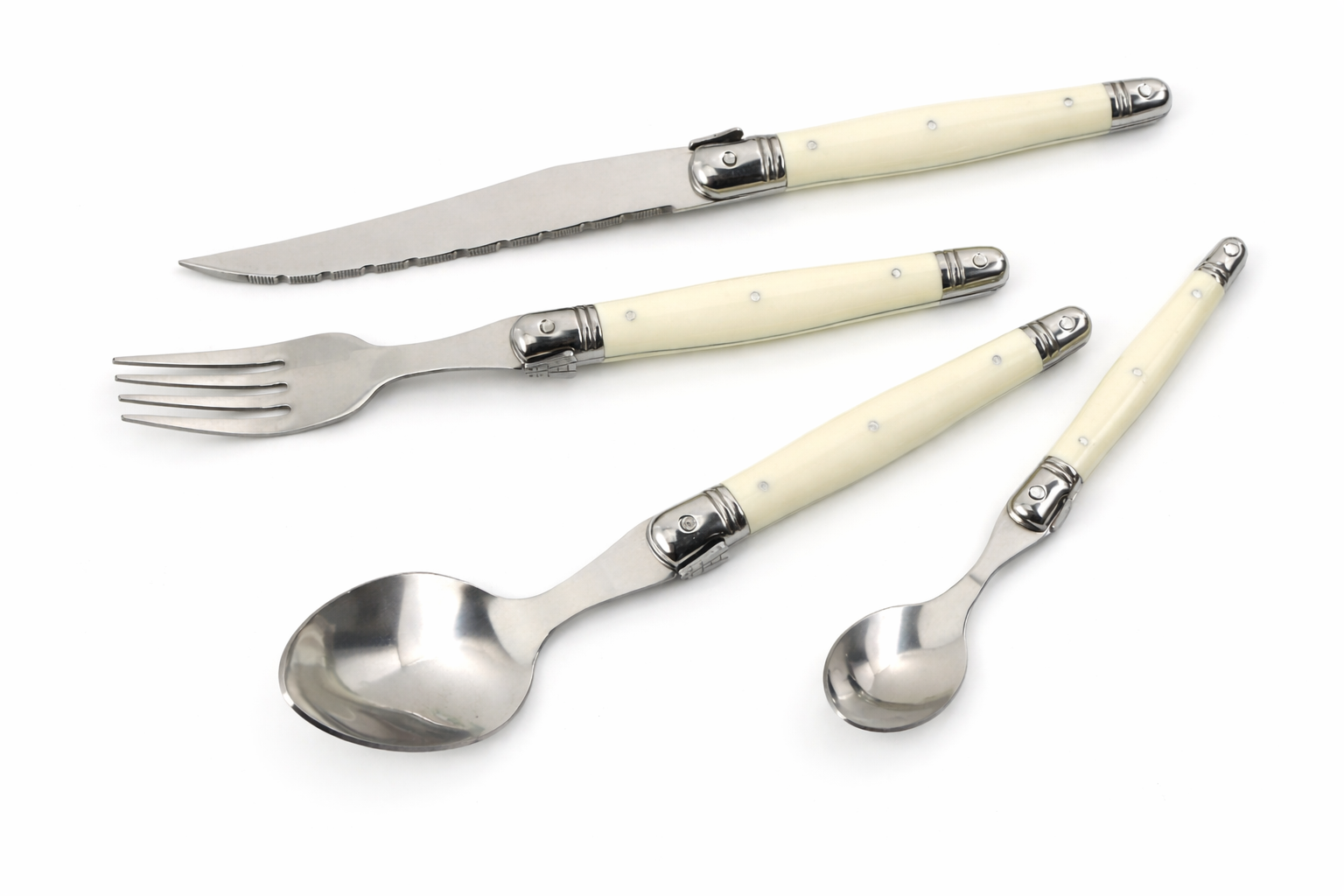 Ivory Laguiole Style Flatware Cutlery Set-Letifly Lights and Decor