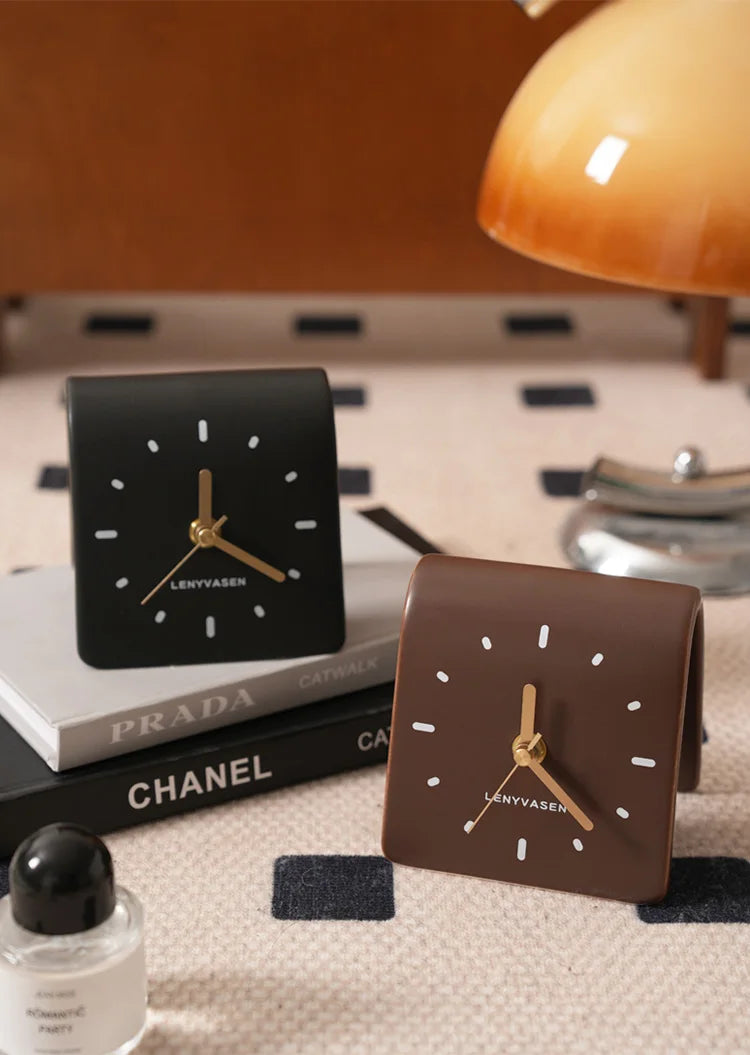 handmade ceramic desk clock minimalist needle clock