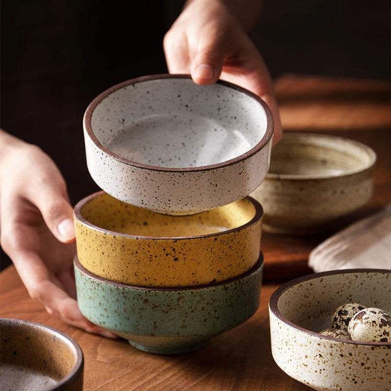 Retro Speckled Matte Ceramic Bowl – Letifly Lights & Decor