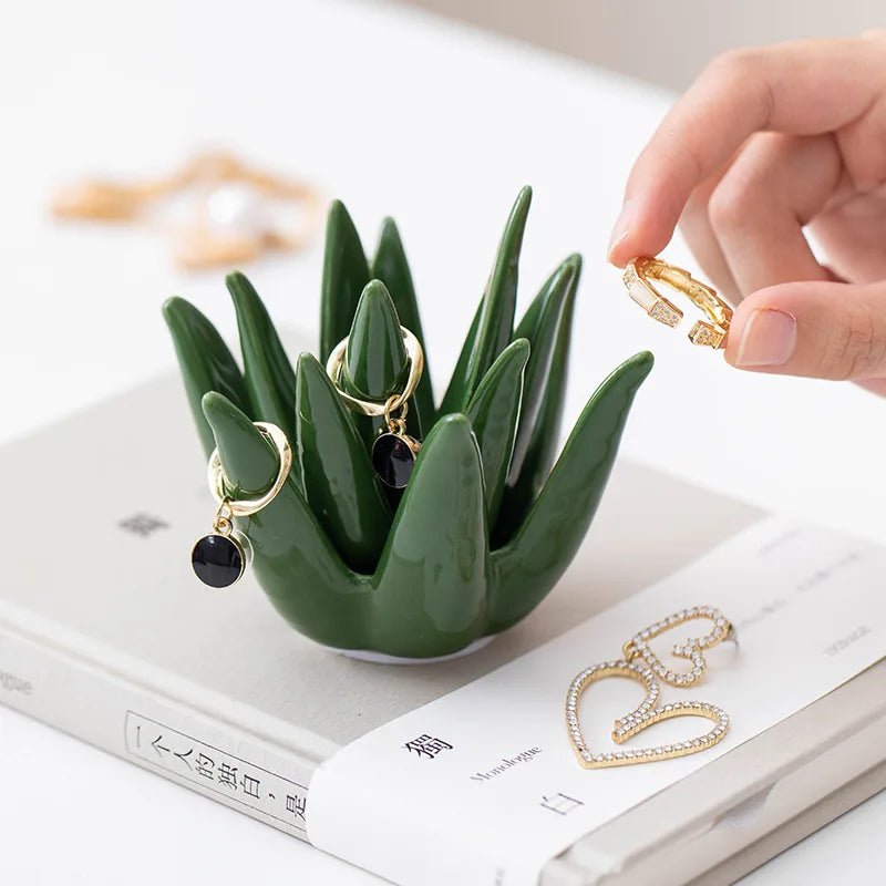 succulent ornaments Agave Bloom Jewelry Dish – Letifly Lights & Decor