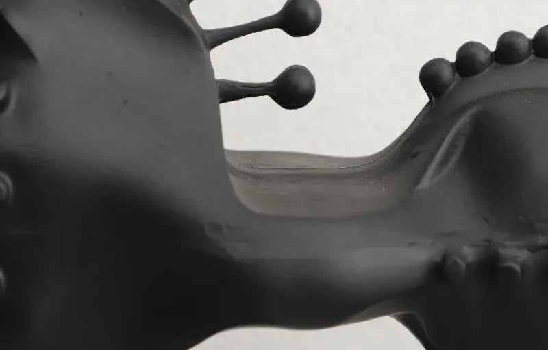 Black Metal Horse Sculpture Abstract Modern Animal Statue Bookshelf Decor Living Room Accent
