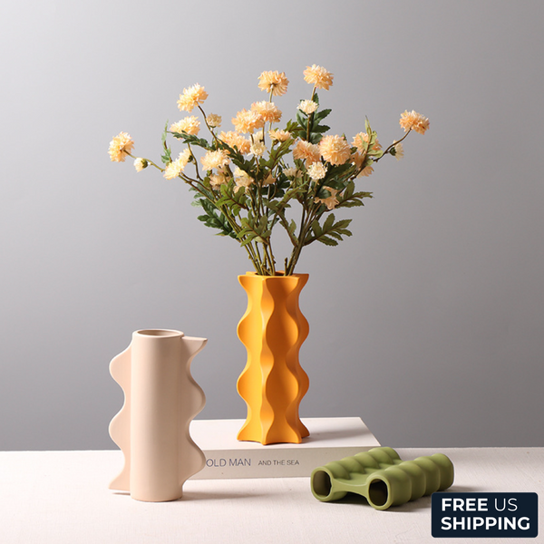 bright color abstract vase waves modern design ceramic