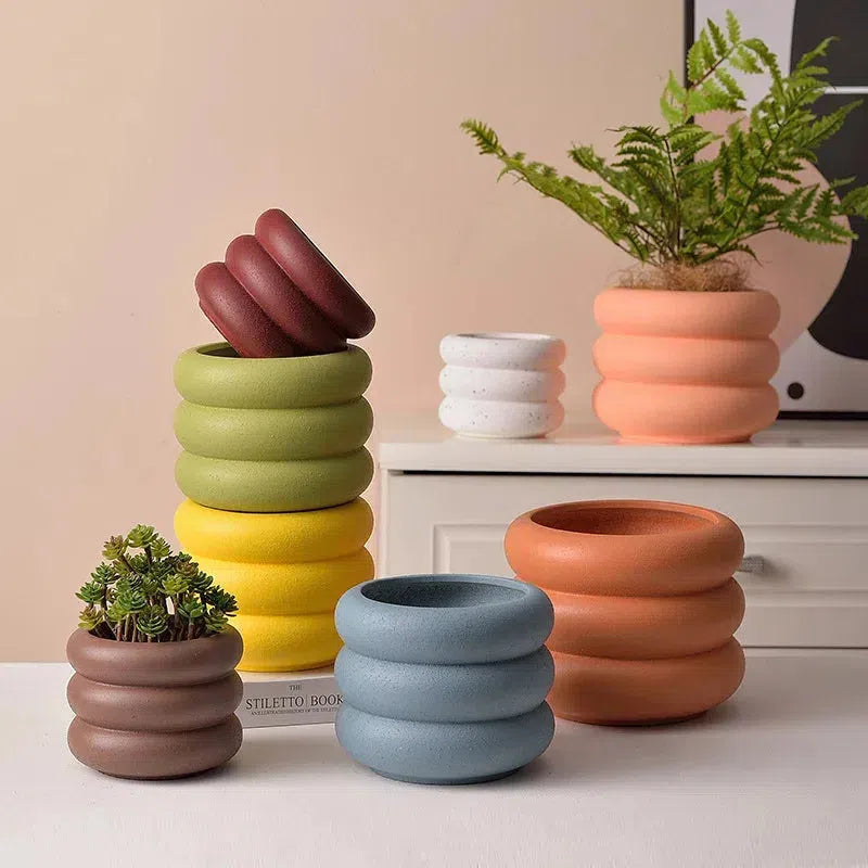 plant pot with bubbles Textured Colorful Rounds Bubble Planter Pot