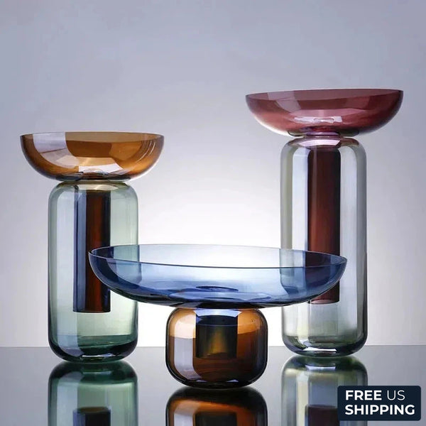 Modern minimalist colored glass vase