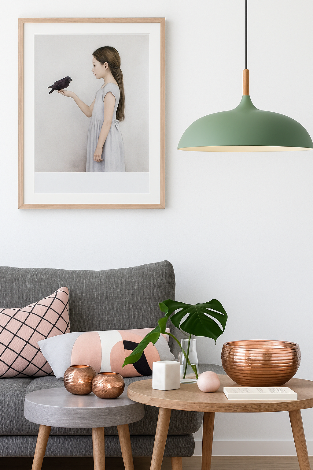 Suspensions Couleur Pastel en Métal et Bois