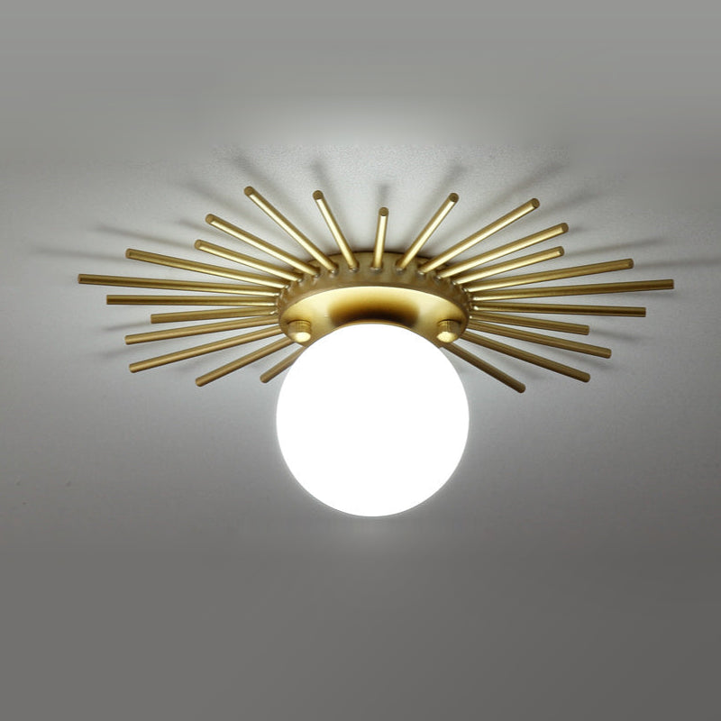Sun Rays Glass & Gold Ceiling Lamp