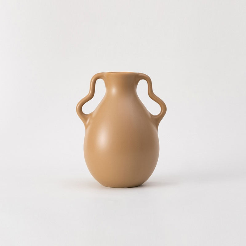 Lavender Cream Wavy Ceramic Vase