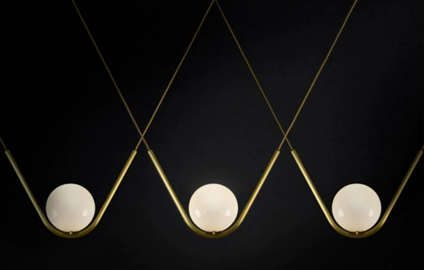 Harmony Glass & Brass Pendant Light & Chandelier