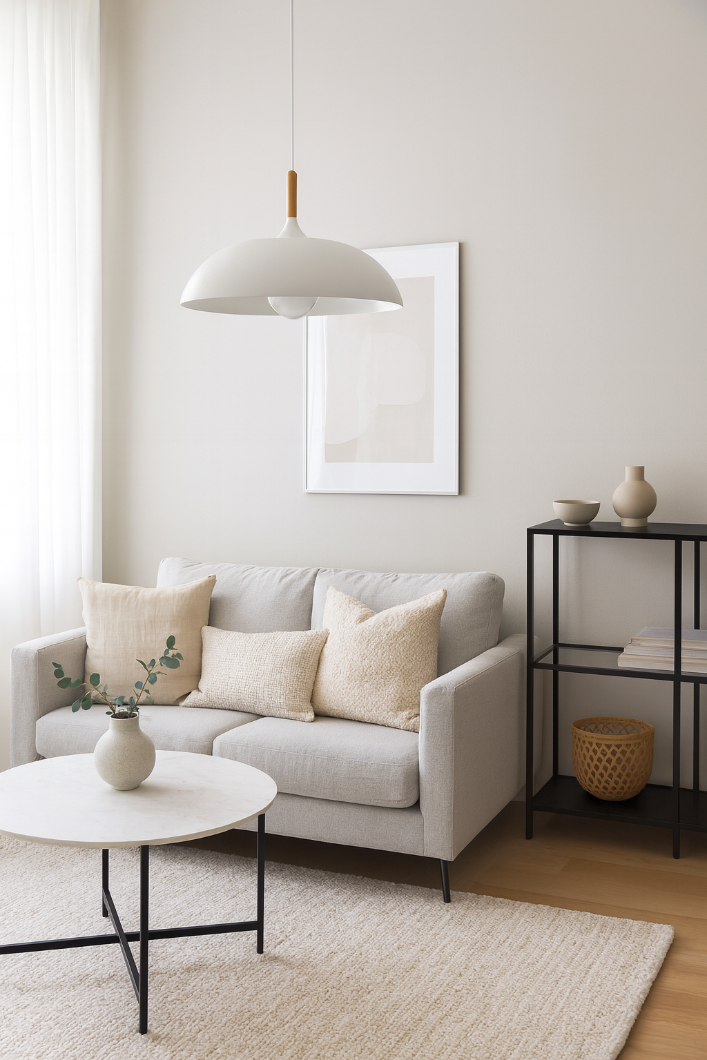 Lampes suspendues palette pastel doux en métal et bois - Vente finale