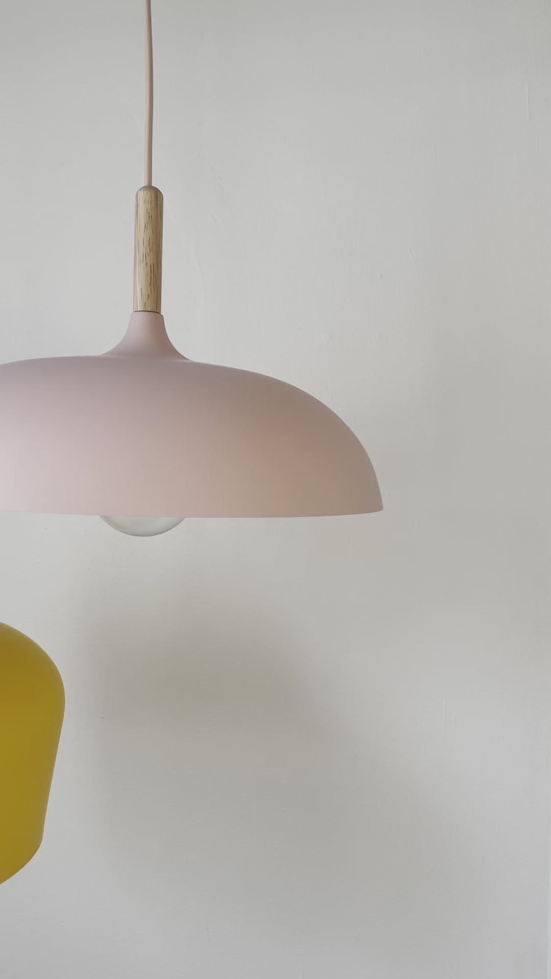 Soft Pastel Palette Pendant Lights in Metal & Wood