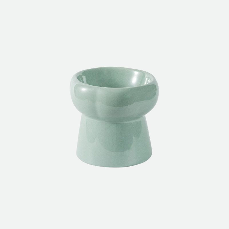Ceramic Pet Food Bowls Anti Bacterial Acne Tall Jade