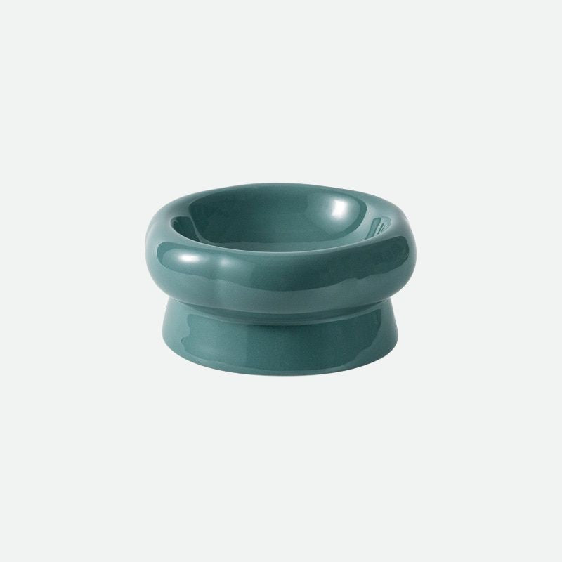 Ceramic Pet Food Bowls Anti Bacterial Acne Short Evergreen