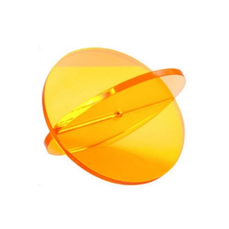 Acrylic Glass Round Rich Colored Tint Non Slip Coaster Orange 2 pcs