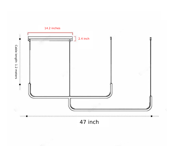 brass shadeless adjustable cable length LED hanging light