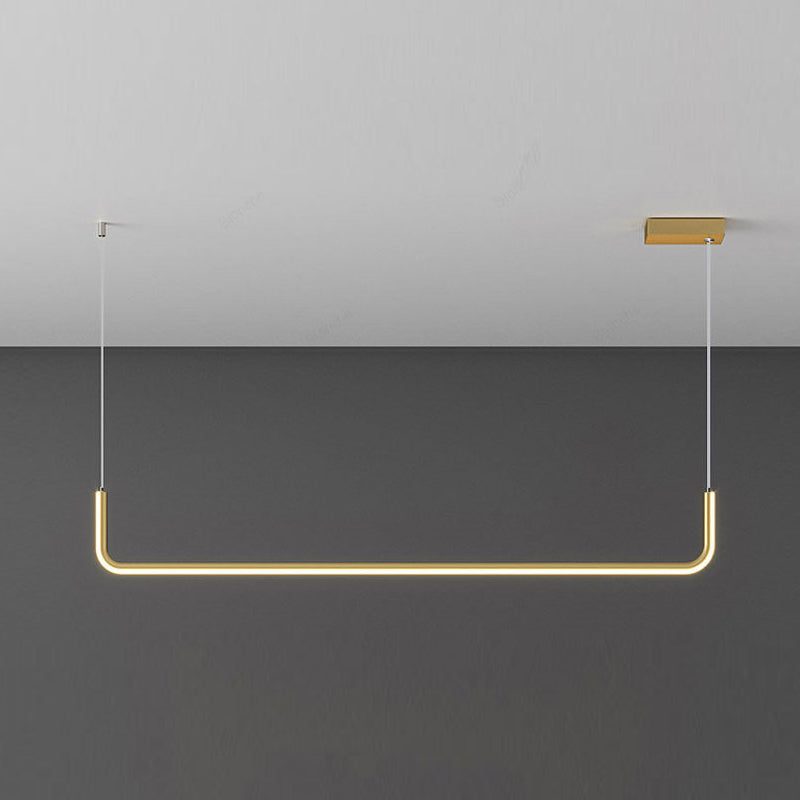 brass shadeless adjustable cable length LED hanging light