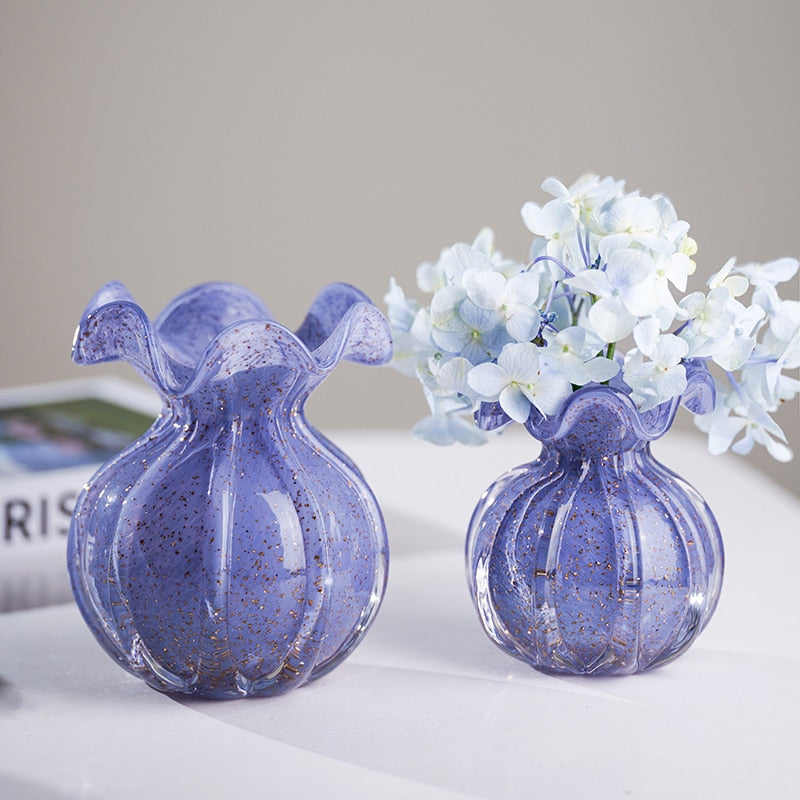 Blown Glass Ruffle Vase