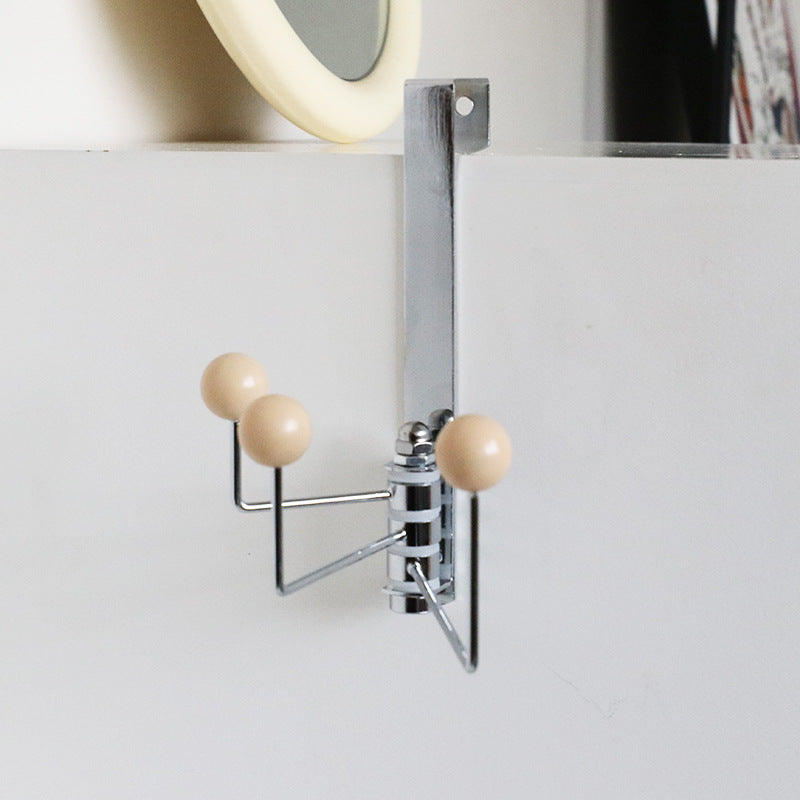 Eames Dot Over Door Hook metal frame chrome finish enamel dot swivel arms shown in white fits doors greater than 1.69 in