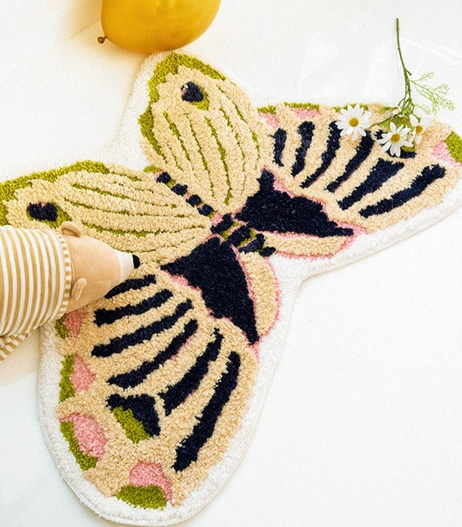 Butterfly Shaped rug tufted bath mat high quality