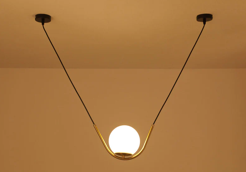 Glass Stone Double Line Pendant Lamp