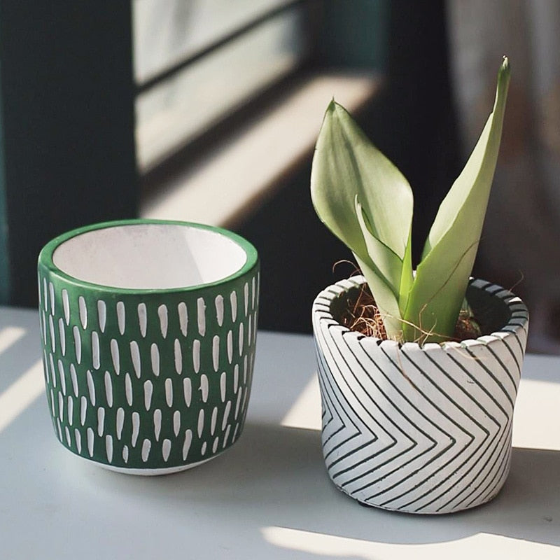 paint for ceramic flower pots Imprint Painted Ceramic Planters