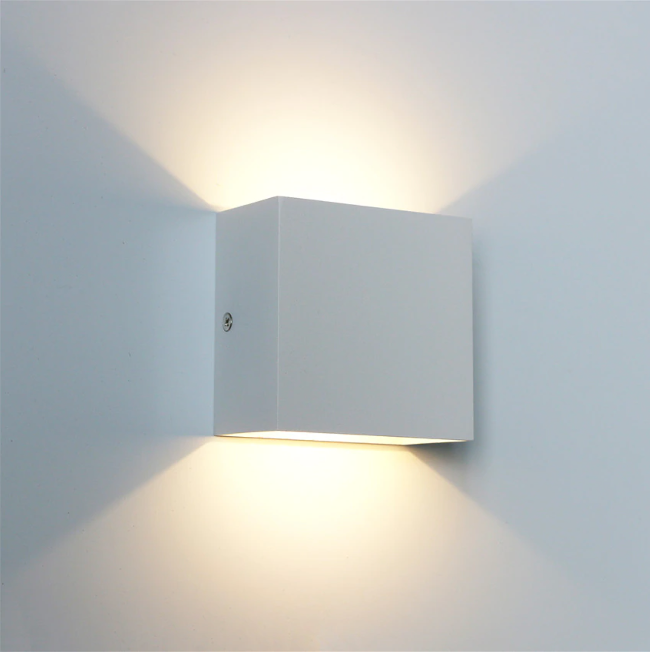 white Metal Cube Led Wall Light