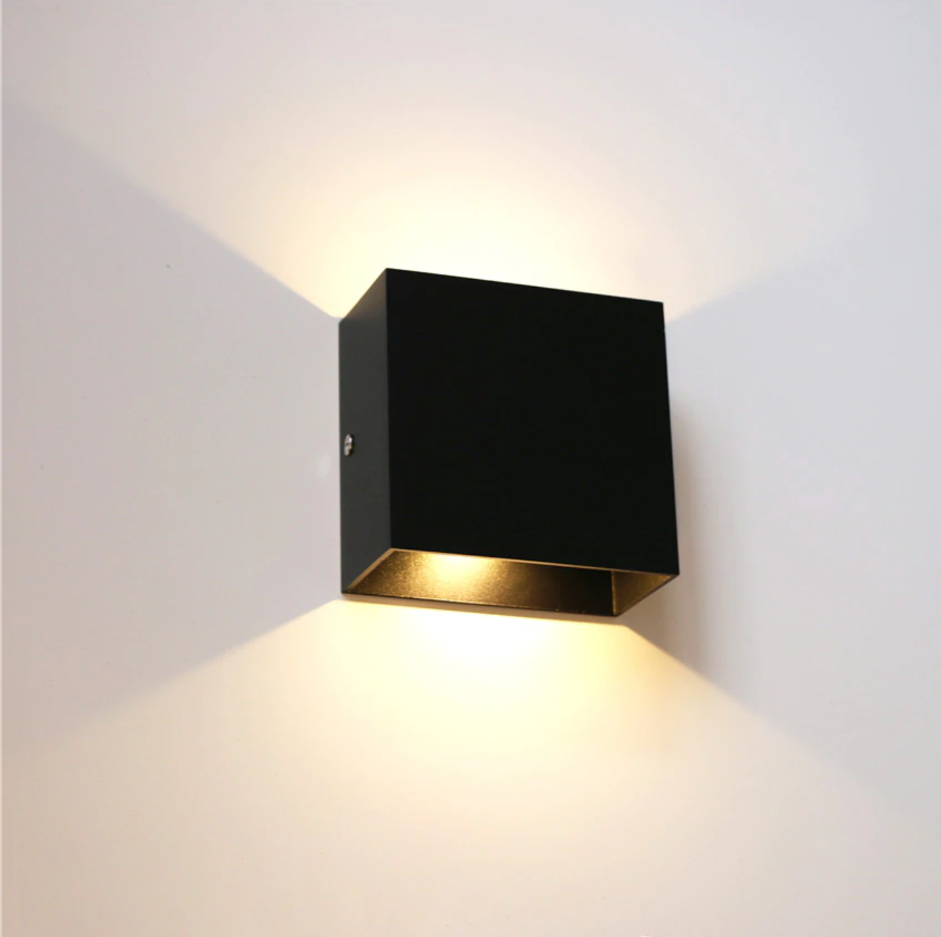 black Metal Cube Led Wall Light