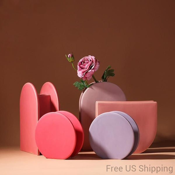 Modern Ceramic Handmade Geometric Shape Vase