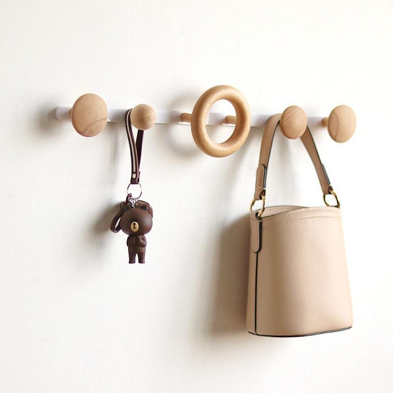 Pin Dot Wooden Wall Hooks – Set of 5