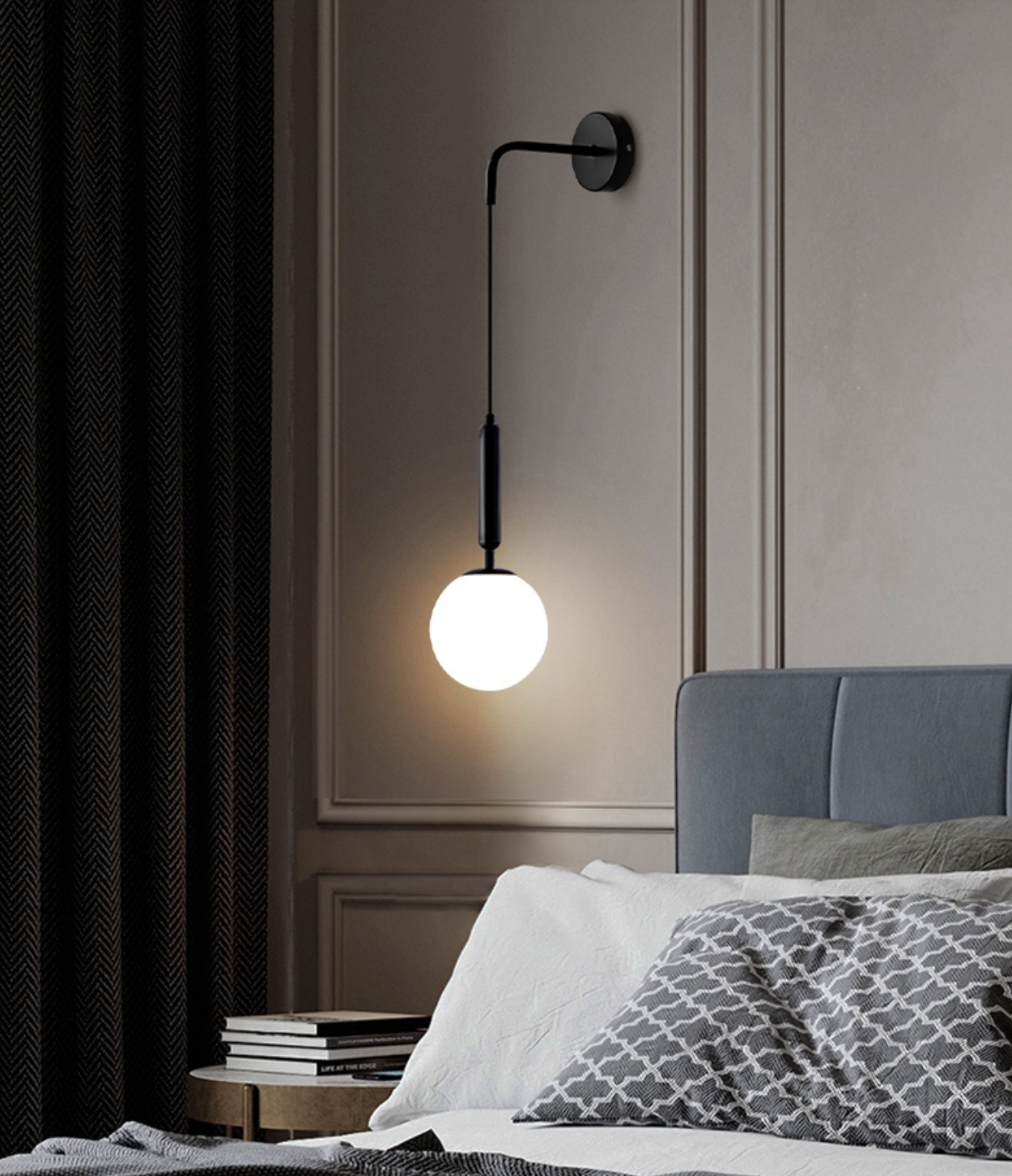 Poiret Series Brass & Glass Globe Hanging Wall Lamp