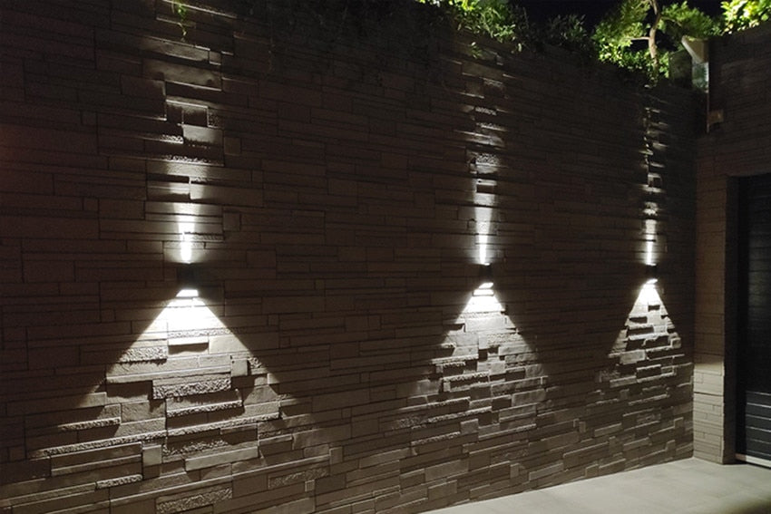 Boxy Black White Gray Double Shining LED Outdoor Wall Light