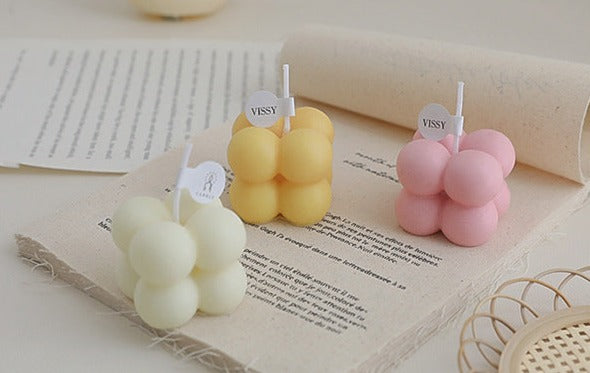 Decorative Accents Small Cube Aroma Scented Natural Soy Wax Bubble Cube Candle