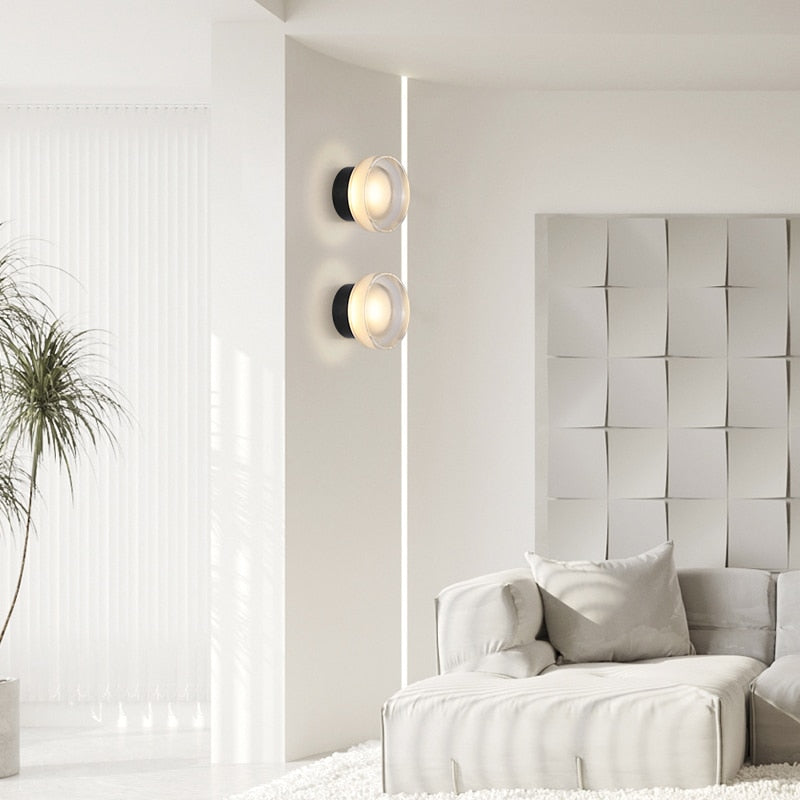 LED Wall Lamp Glass and Aluminum Light Plexy glass designer wall lamp modern