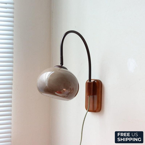 Retro Glass Stone Plug-in Wall Lamp