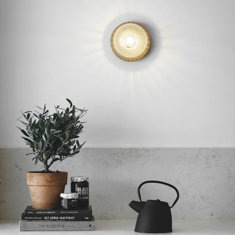 Globe and Metal Plate Ceiling Light
