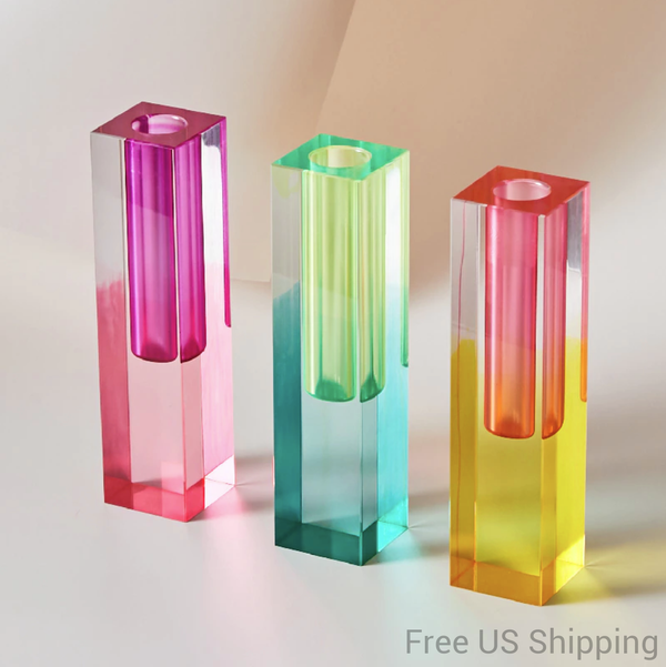 Modern Prism Acrylic Vase & Desktop Organizer