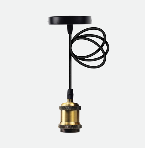 Dramatic Bubble LED Amber Glass Filament Bulb & Pendant Light Socket