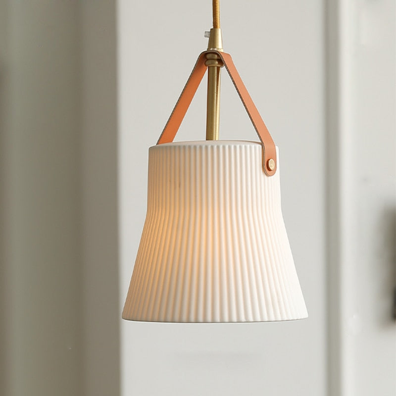 Home Lighting Chandeliers White Ceramic Hanging LED Lights Pendamic Lamp