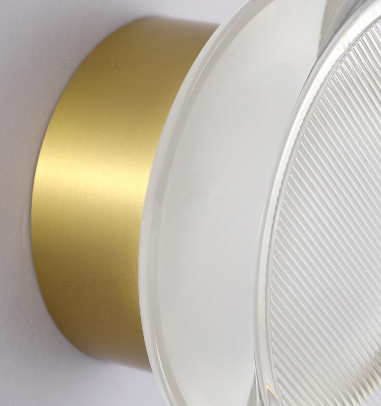 Applique murale en verre texturé et métal Tap