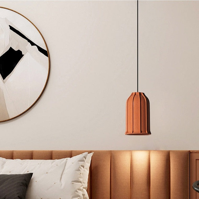 LED Industrial Style Cement Orange Hanging Light