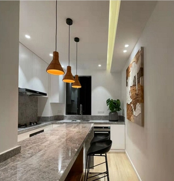 LED Industrial Style Cement Orange Hanging Light