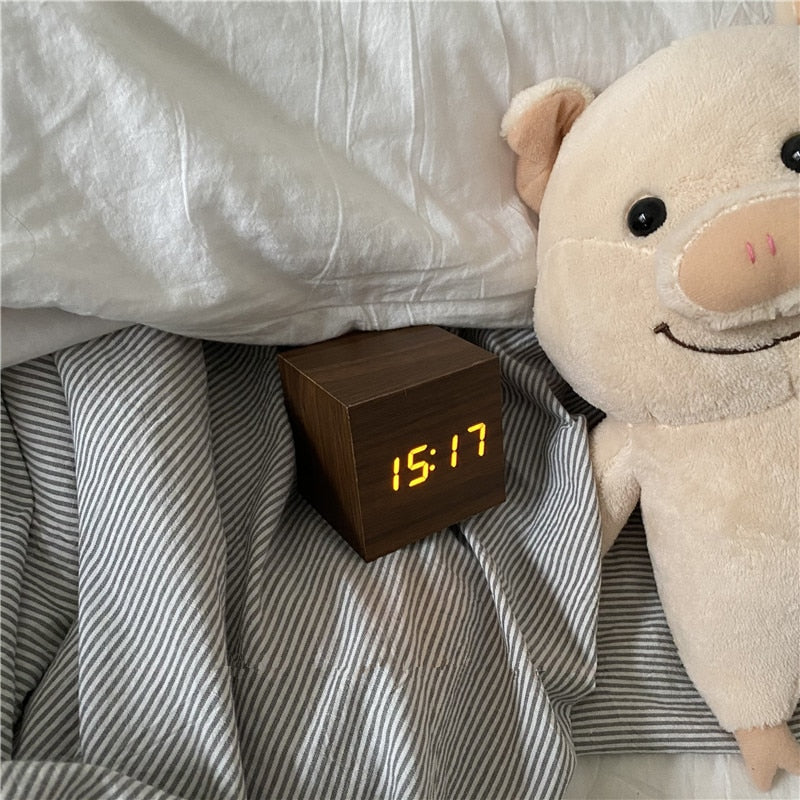 Wooden Digital Desk Alarm