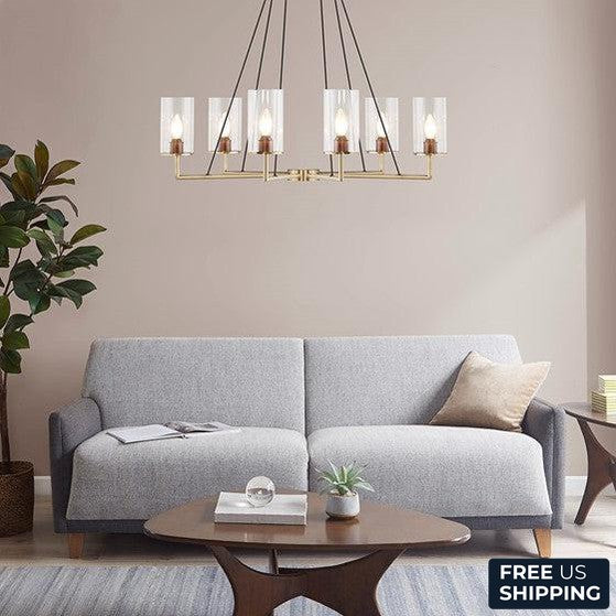 Trenton Chandelier with Cylinder Glass Shades