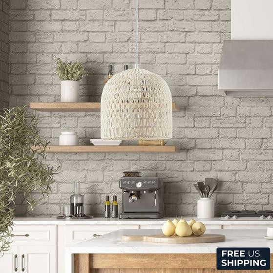 Asher Bell Shaped Rope Pendant Lamp