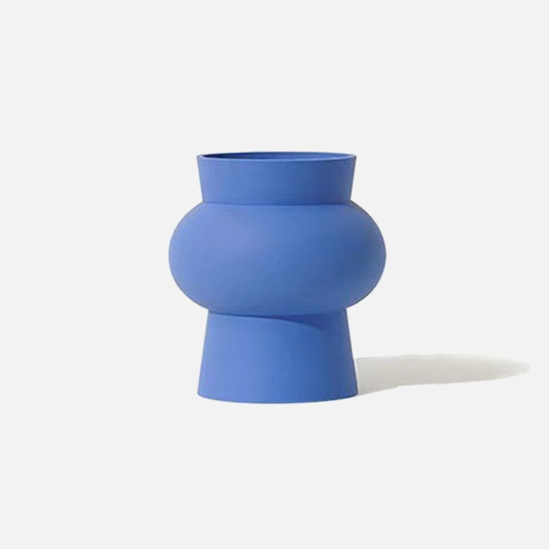 Cobalt Blue Round Ceramic Modern Vase
