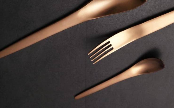 Modern Japanese Stainless Steel Cutlery Set rose gold