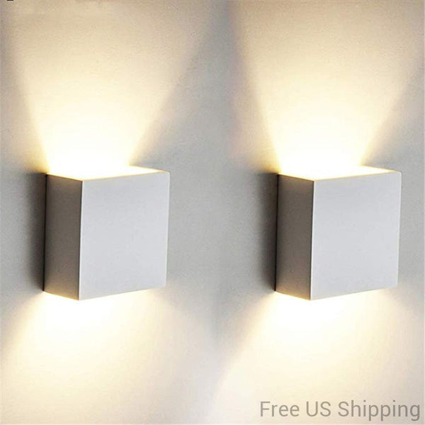 white Metal Cube Led Wall Light